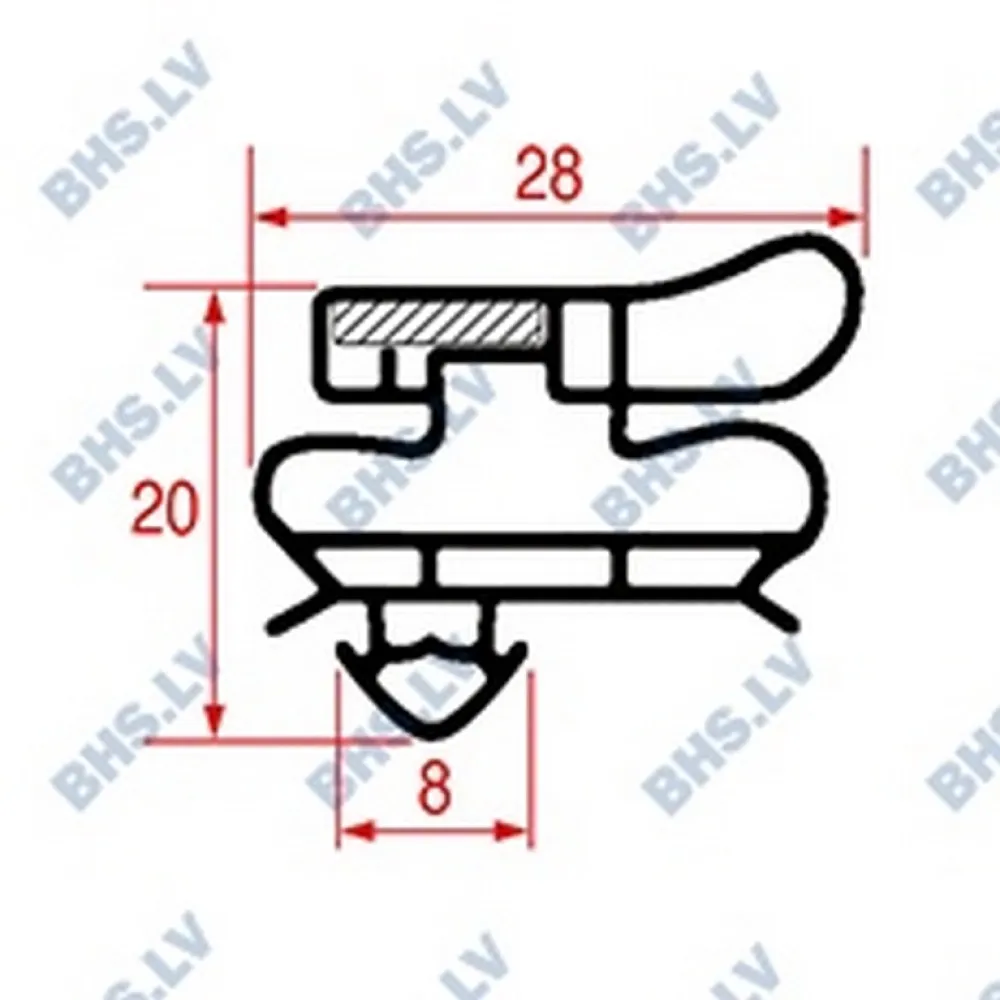 SNAP-IN GASKET L1052 LENGTH 2300 mm (L3286216)