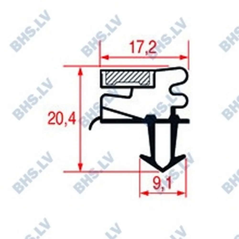 SNAP-IN GASKET L1067 LENGTH 2000 mm (L3286193)