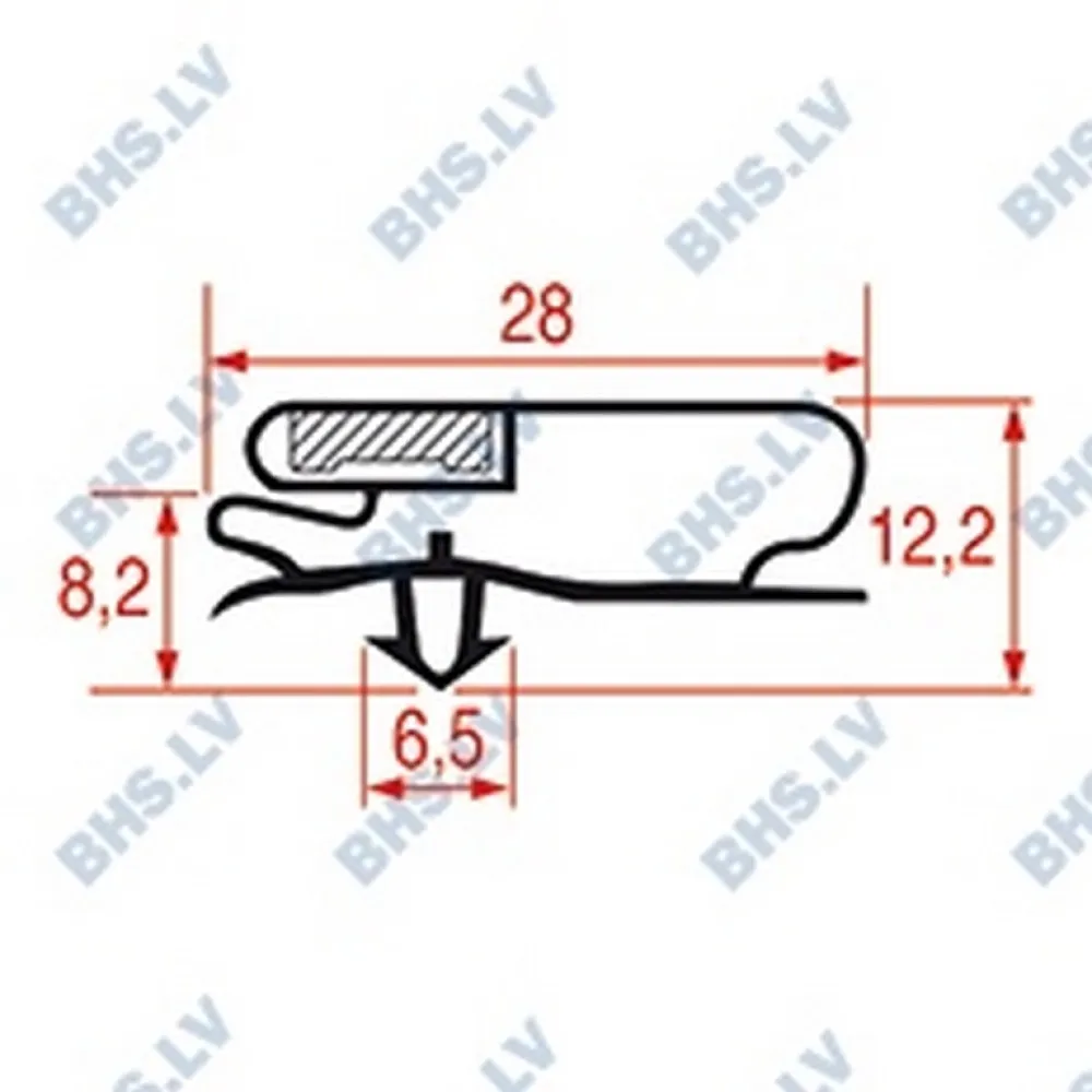 SNAP-IN GASKET L1068 LENGTH 2550 mm (L3286188)