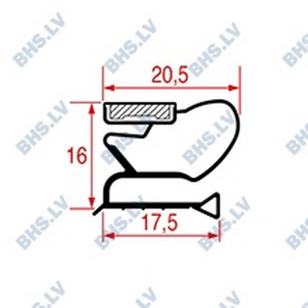 MIDDLE EDGED GASKET L2007 LENGTH 2000 mm (L3286141)
