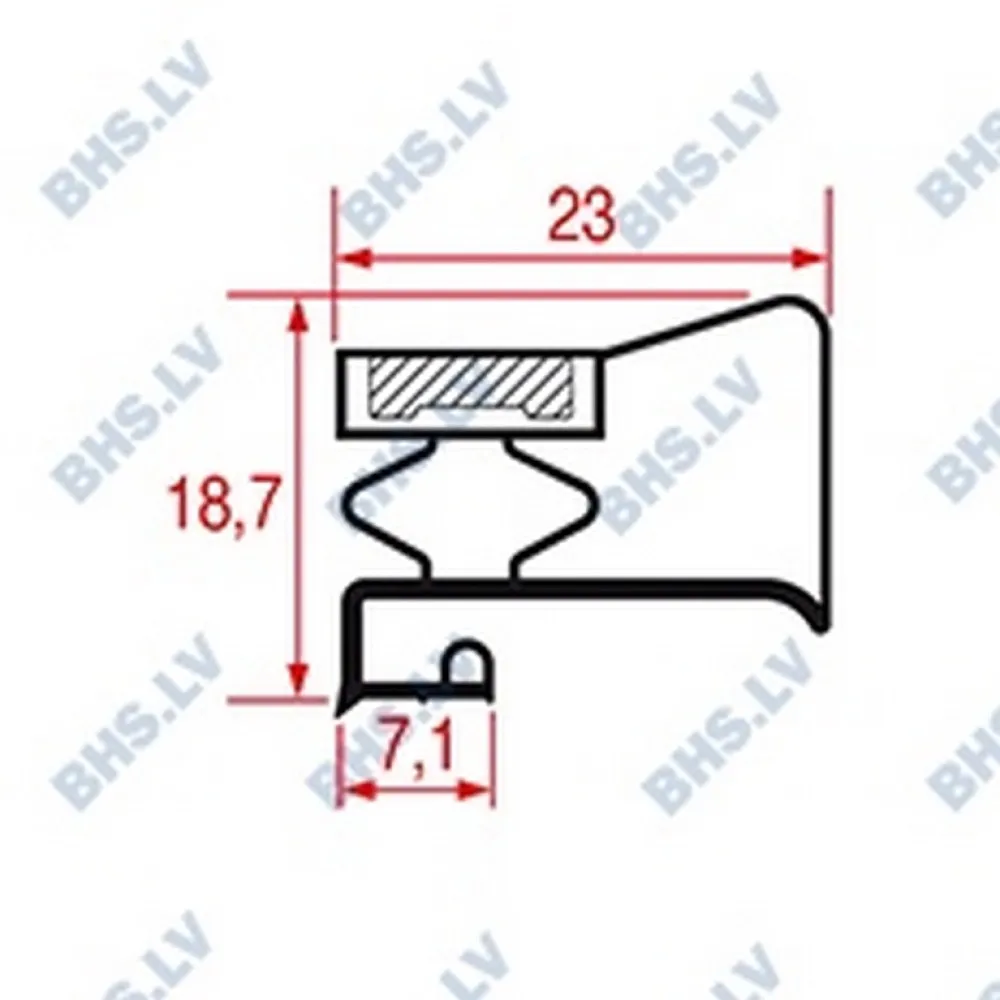 GASKET MIDDLE-EDGED L2015 LENGTH 2000 mm (L3286199)
