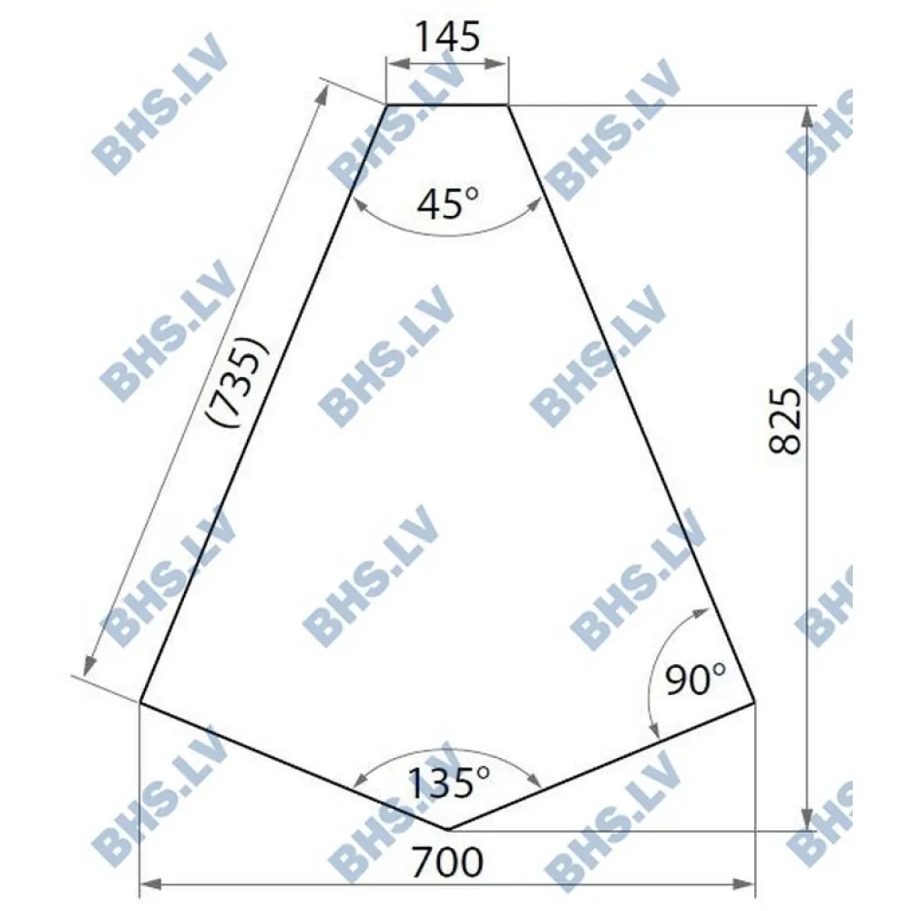 Iekšējais stūra galds 45 ar plauktu (ST238071)