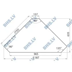 Iekšējais stūra galds 90 ar plauktu