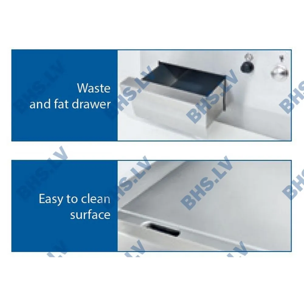 La surface du gril à gaz est lisse PSF400G