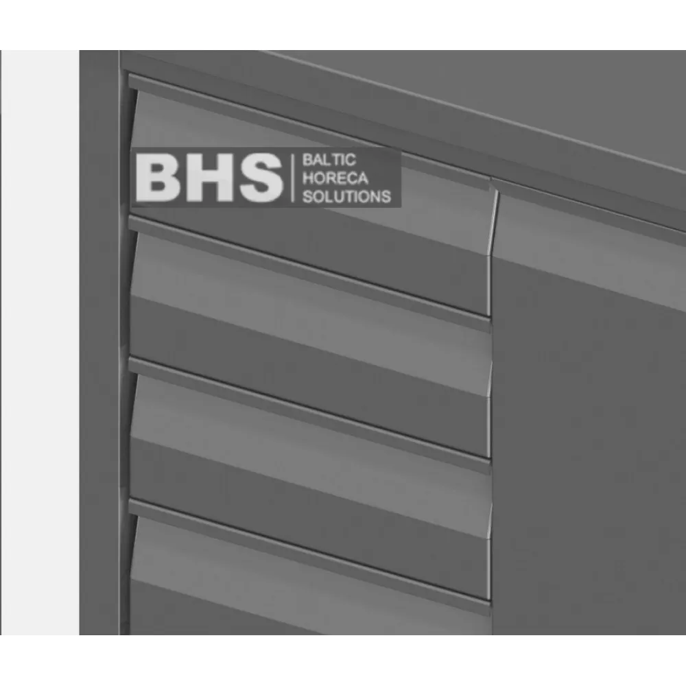 Atvilktņu bloks ar slēgtu aizmuguri GN1/1 traukam ar 4 atvilktnēm (Z-Y-STPU4-SGNU4)