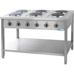 Cuisinière électrique, 6 zones de chauffage 6x2,6 kW