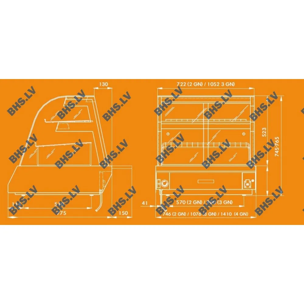 Vitrine chauffante KENTUCKY HOT 4GN Haute (1135140)