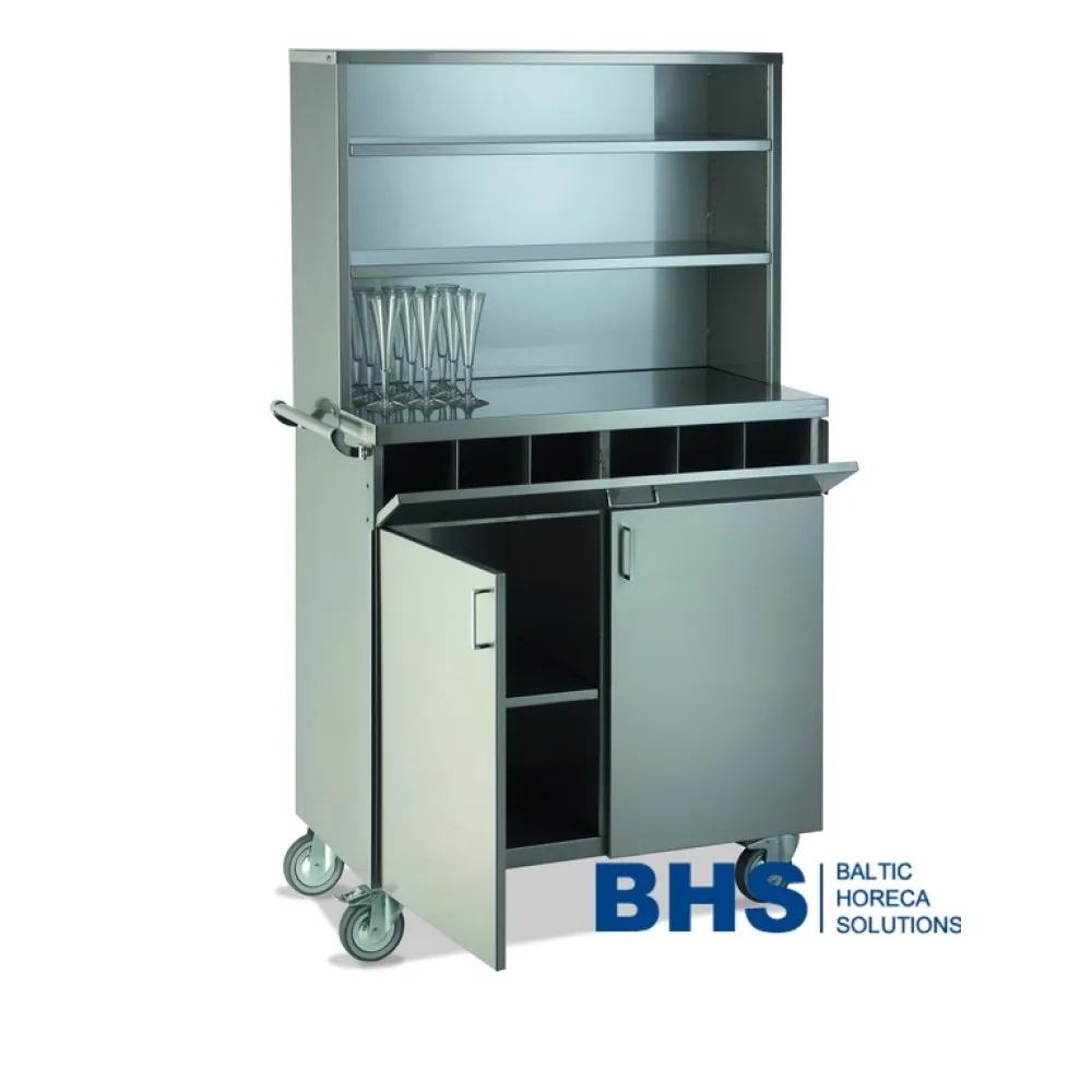 POSTE DE SERVICE EN ACIER INOXYDABLE SUR ROULETTES POLAR2AP (015INPOL2AP)