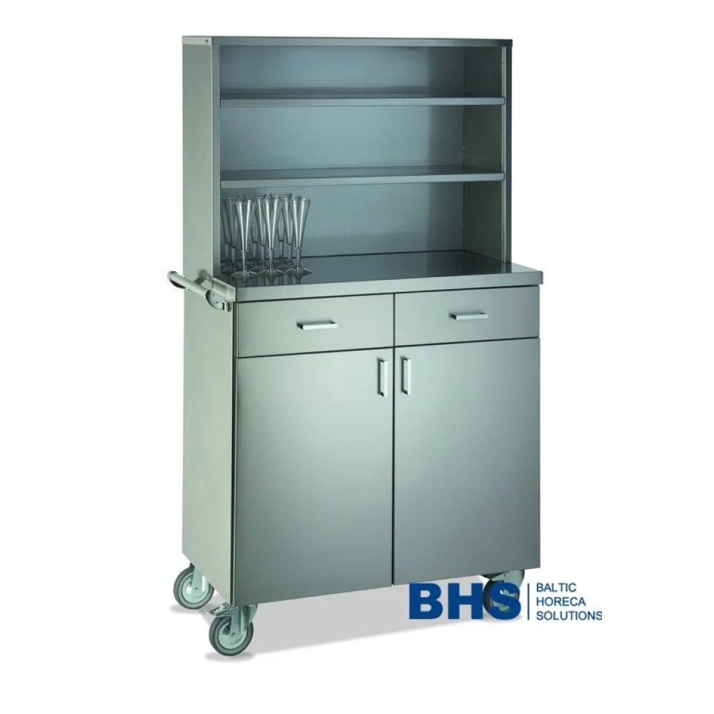 POSTE DE SERVICE EN ACIER INOXYDABLE SUR ROULETTES POLAR2AP (015INPOL2AP)