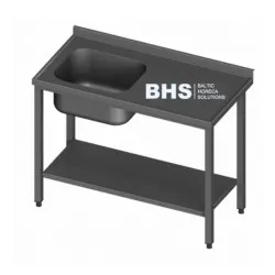 Table en métal avec évier et étagère 2300