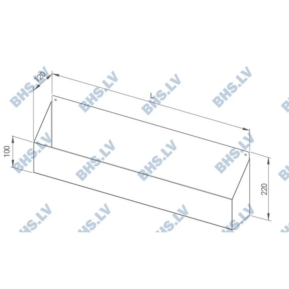 Pudeļu plaukts montējams 500 (Z-MSR1-50/12/22)