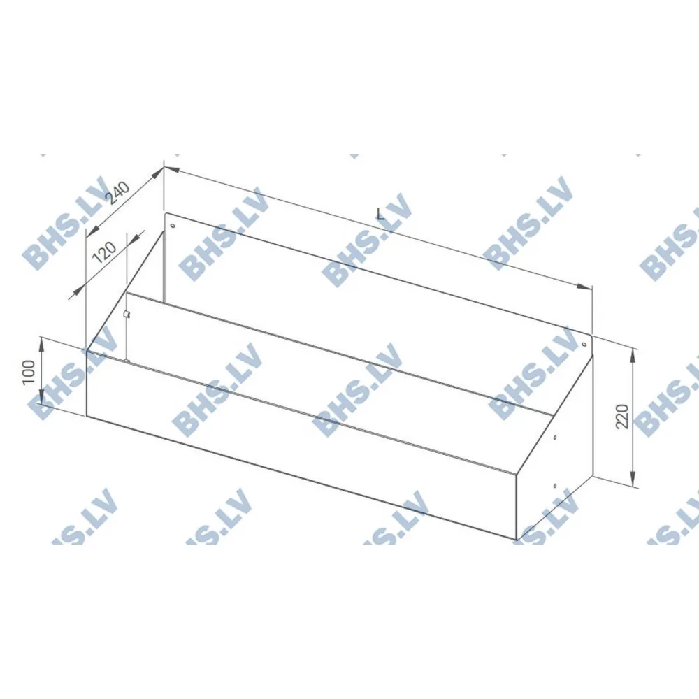 Dubultais pudeļu plaukts montējams 700 (Z-MSR2-70/24/22)