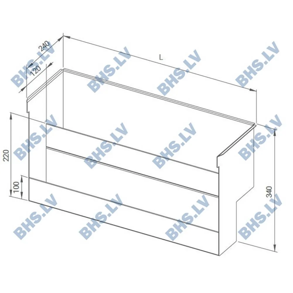 Dubultais pudeļu plaukts metināts 900 (Z-WSR2-90/24/34)