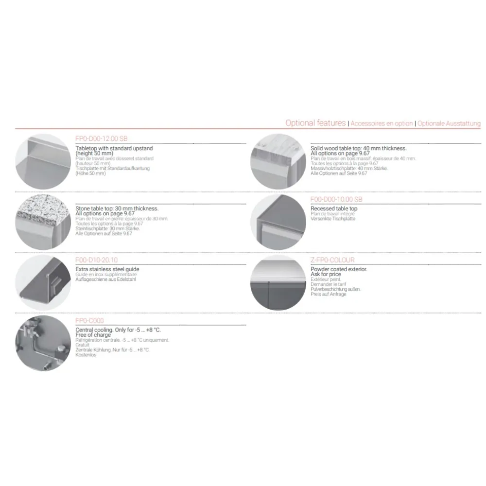 Table réfrigérateur plateaux de cuisson P206 (FP0-E206-146/70/90)