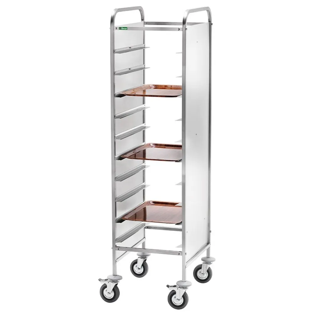 Chariot renforcé pour 10 plateaux avec panneaux en acier inoxydable (CA1451RPI)