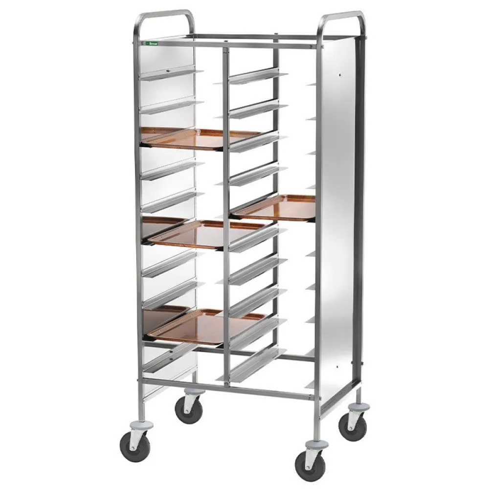 Chariot renforcé pour 20 plateaux avec panneaux en acier inoxydable (CA1461RPI)
