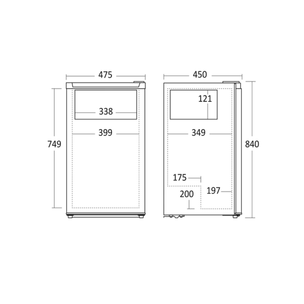 Réfrigérateur avec congélateur 75+7L SKB 82 WE (57033910000SKB82WE)