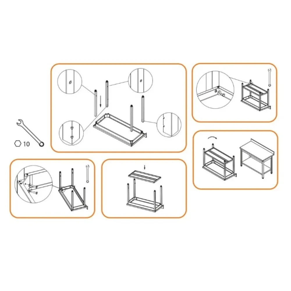 Wall table without shelf 1000 (980016100)