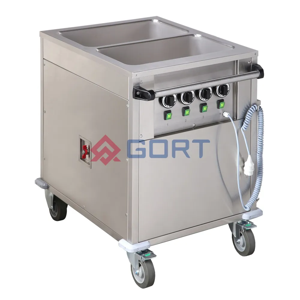 Chariot de cuisson chauffant sur armoire 2xGN 1/1, avec contrôle de température séparé (GBJ3022-104EG)