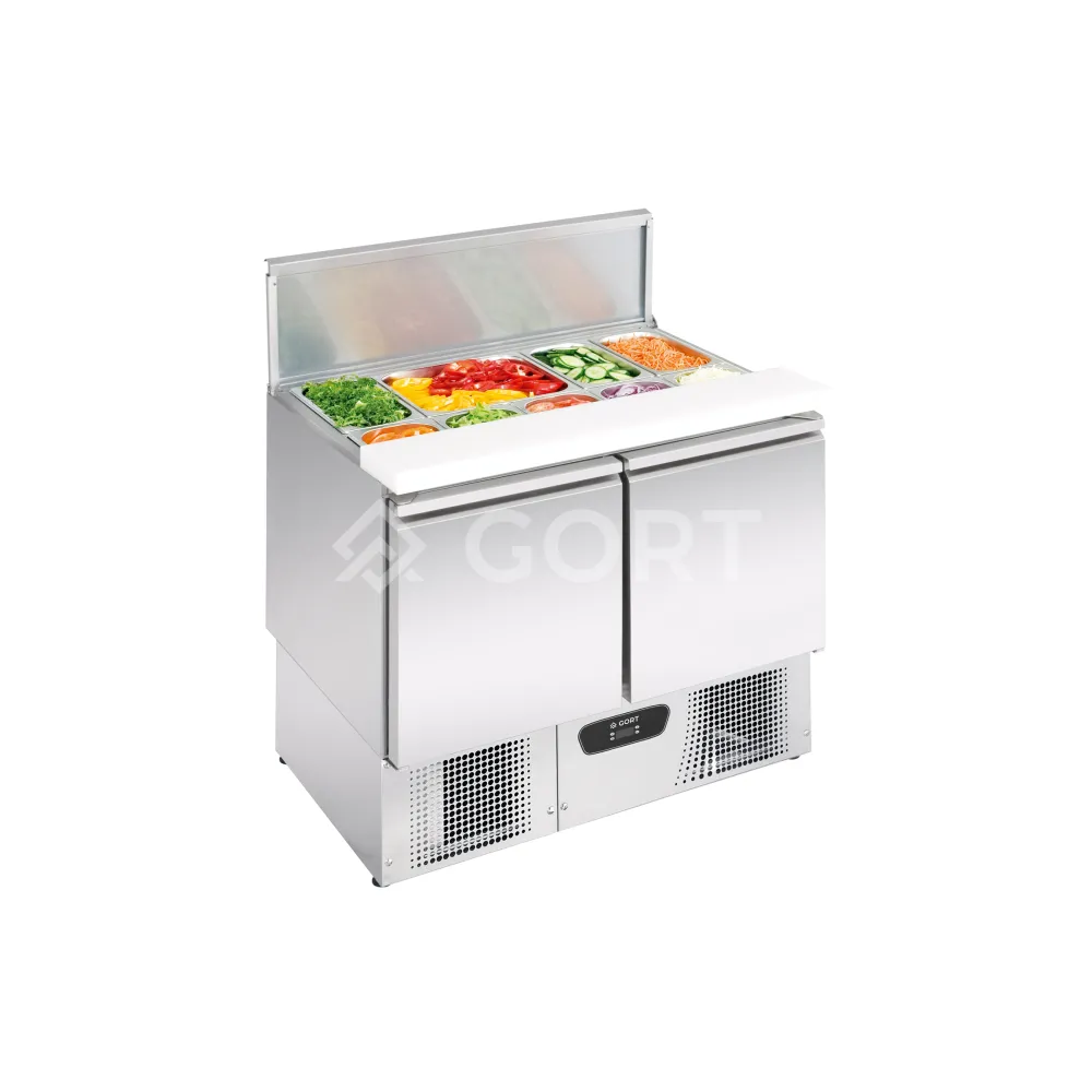 Comptoir réfrigéré à salade avec couvercle inox GN1/1 104L (CL02-095EV)