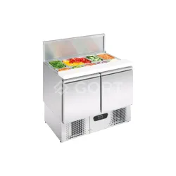Comptoir réfrigéré à salade avec couvercle inox GN1/1 104L