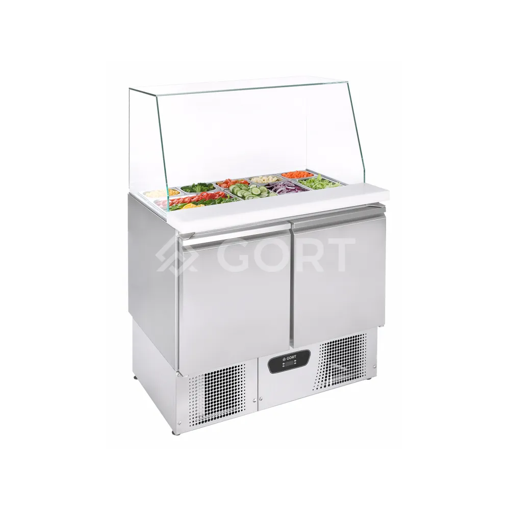 Réfrigérateur table à salade avec vitrine en verre GN1/1 104L (CL03-095EV)