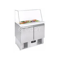 Réfrigérateur table à salade avec vitrine en verre GN1/1 104L