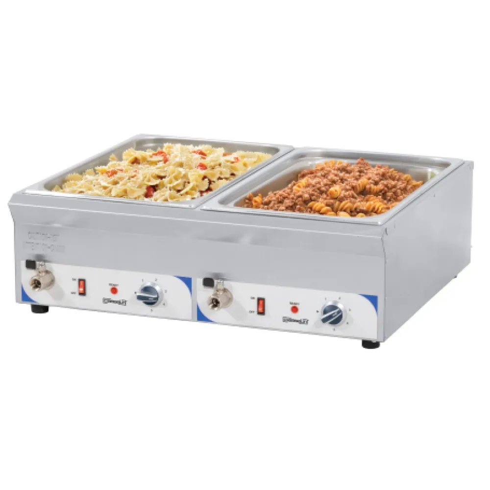 Marmite 2 GN1/1 - 100mm avec 2 robinets (CBMDV100)