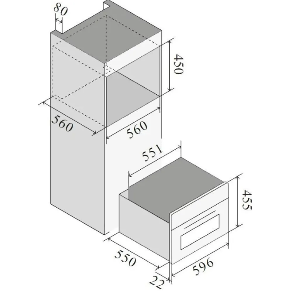 Sisseehitatud blast chill Ilve BC645SNTC 40L