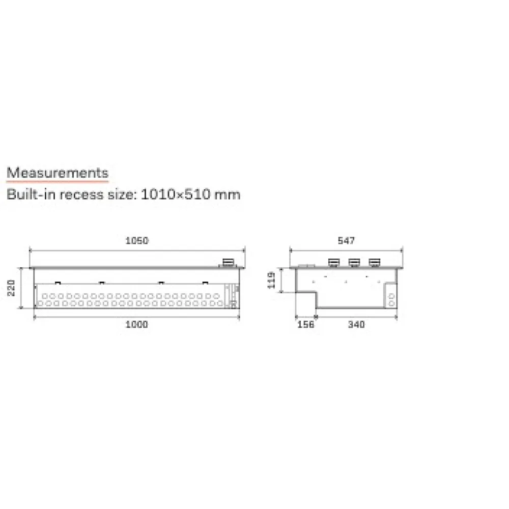 Barbecue d'extérieur encastrable de 100 cm, Professional Plus HBBQ100