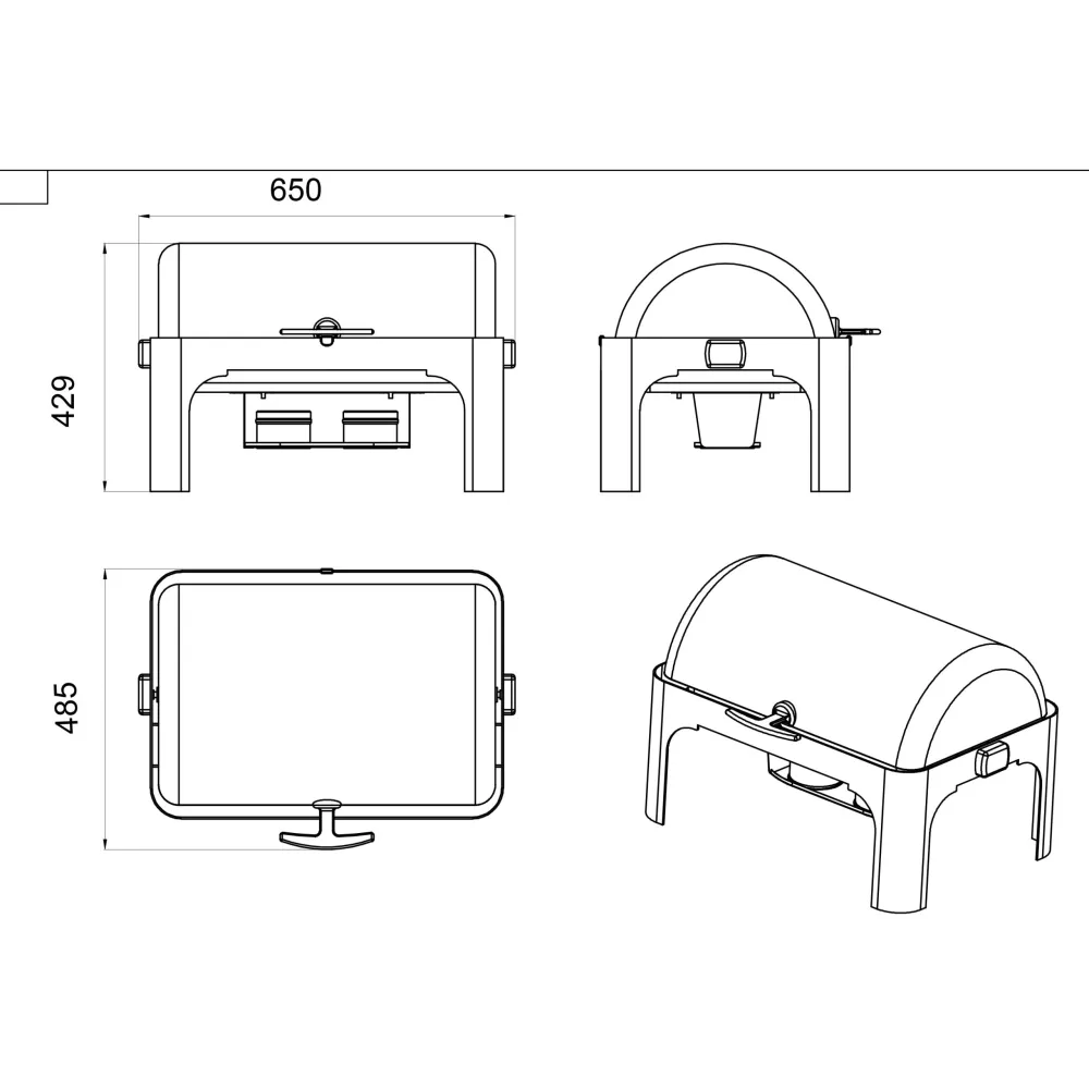 Chafing dish Roll-Top CD6502