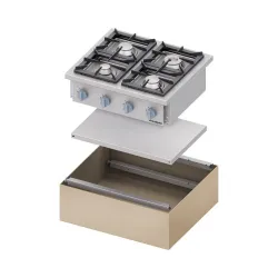 Gas cooker with 6 burners 1200 32,5 kW