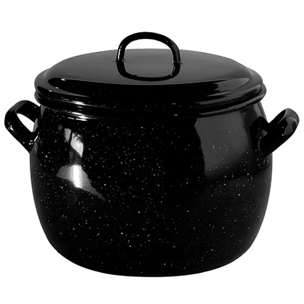Pot bombé émaillé avec couvercle 24cm (REF8224)
