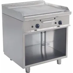 Surface de grill rainurée à gaz avec armoire neutre EASY 700 E7/FTG2BARK