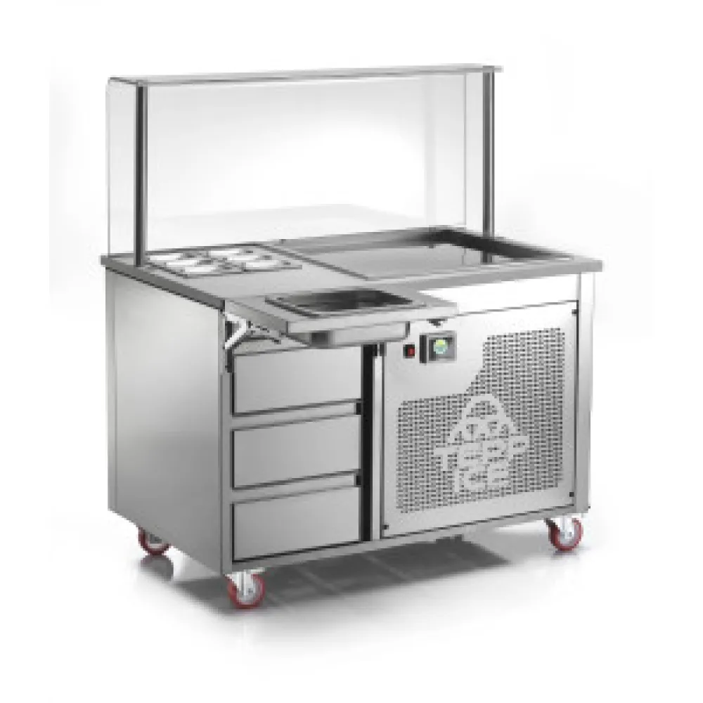 Appareil combiné de préparation de glace sur roulettes avec version DP/TPICE drop-in TEPP-ICE TPICE1200