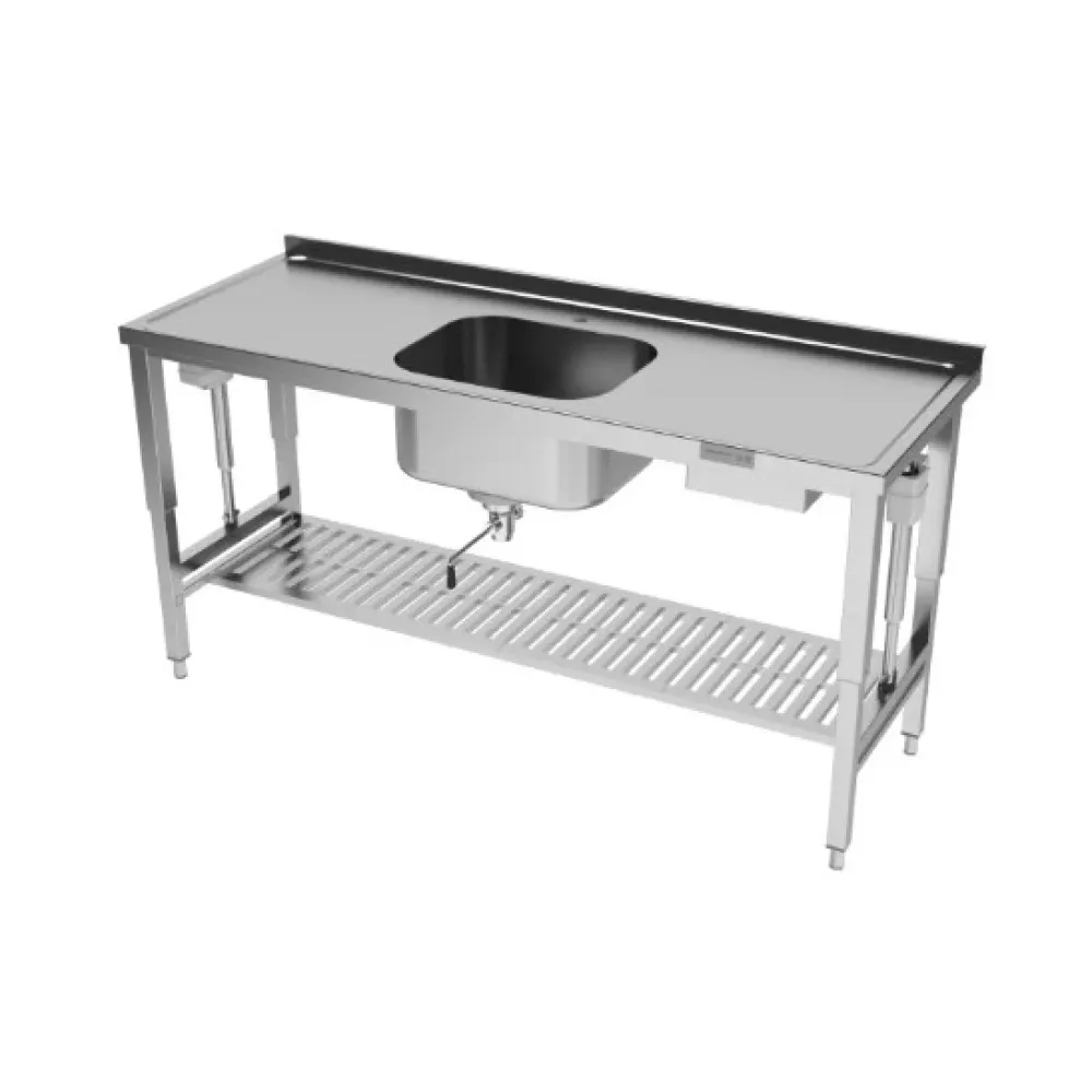 Table en métal avec surface réglable et évier 2300 (BHS-IRRV-230/60/90)