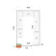 Panneaux de chambre froide NF 1800 / 2700 / 2120 mm, 80 mm (44079)
