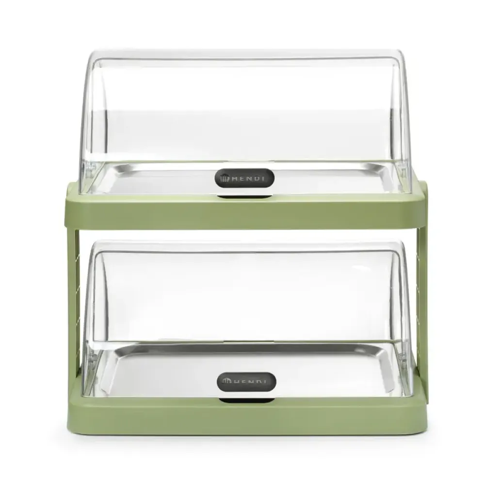 Présentoir réfrigéré double avec couvercle roll-top 480×355×(H)480 mm, vert (871973)