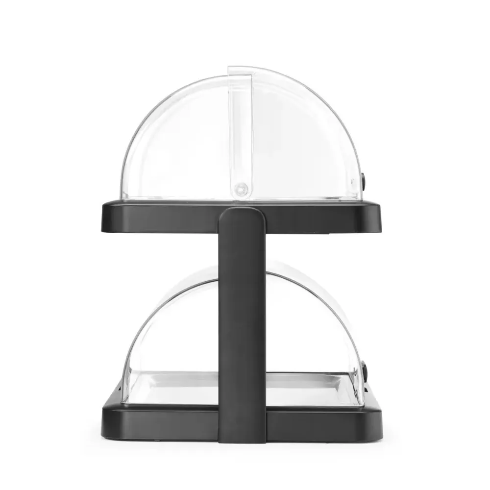 Présentoir réfrigéré double avec couvercle roll-top 480×355×(H)480 mm, noir (871812)