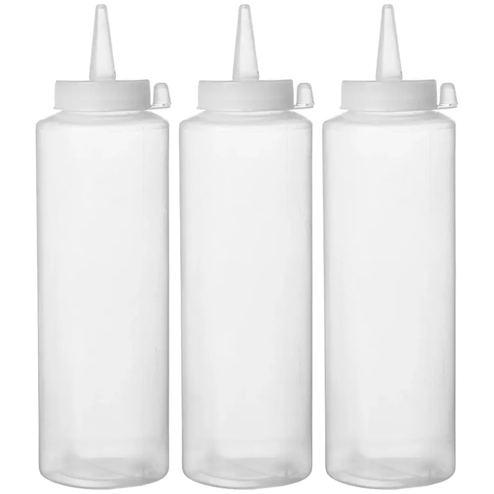 Bouteilles doseuses pour sauce 700 ml, transparentes - lot de 3 (557952)