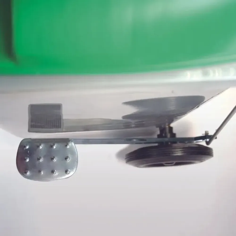 Conteneur mobile 120 L pour déchets, couvercle vert (07405)