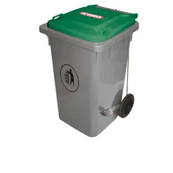 Conteneur mobile 120 L pour déchets, couvercle vert