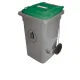Conteneur mobile 120 L pour déchets, couvercle vert (07405)