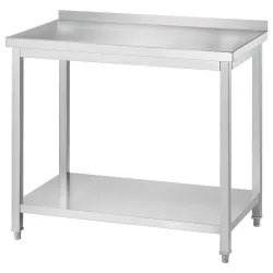 Table en acier inoxydable avec étagère 800 x 700 x 850 mm