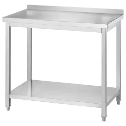 Table en inox avec étagère 1000 x 600 x 850 mm