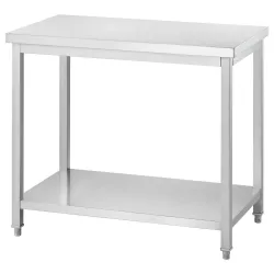 Table centrale en acier inoxydable avec étagère 1000×600×850 mm