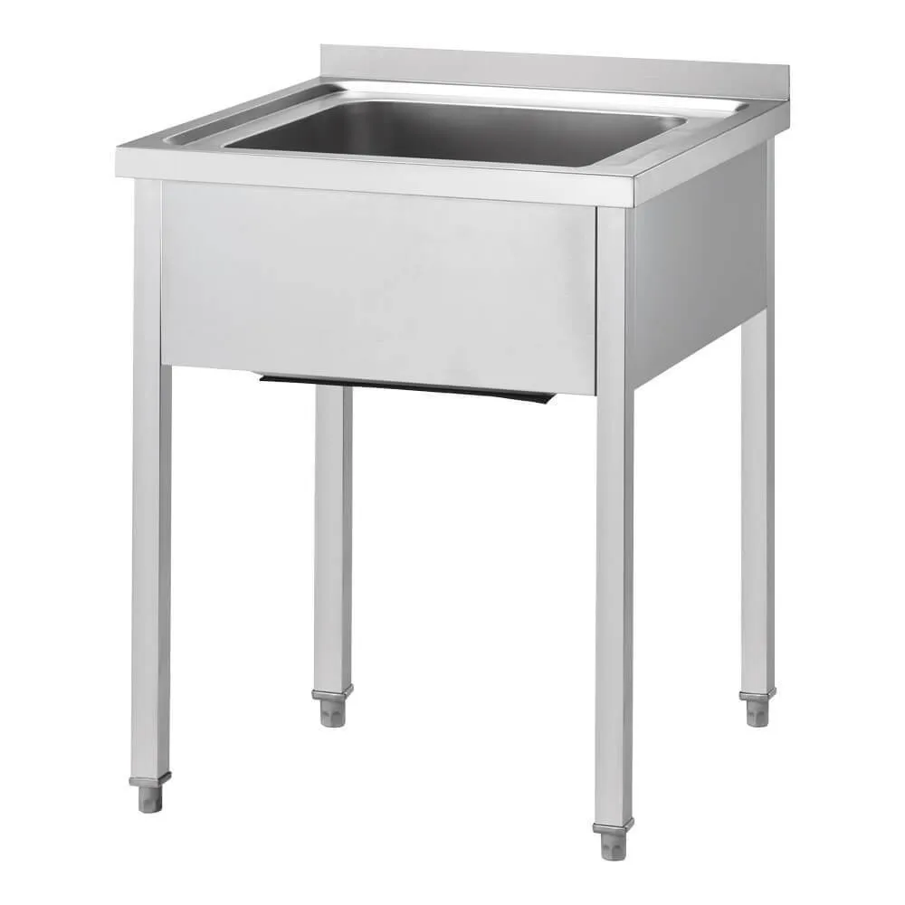 GREDIL Table pour évier en acier inoxydable 600 × 600 × 850 mm (673466)