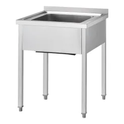 GREDIL Table pour évier en acier inoxydable 600 × 600 × 850 mm
