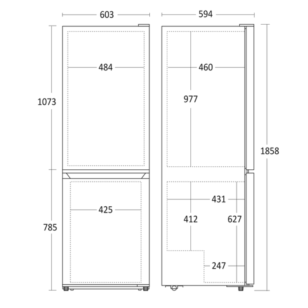 Réfrigérateur combiné 219L+96L CBF315XE (61033510000CBF315XE)
