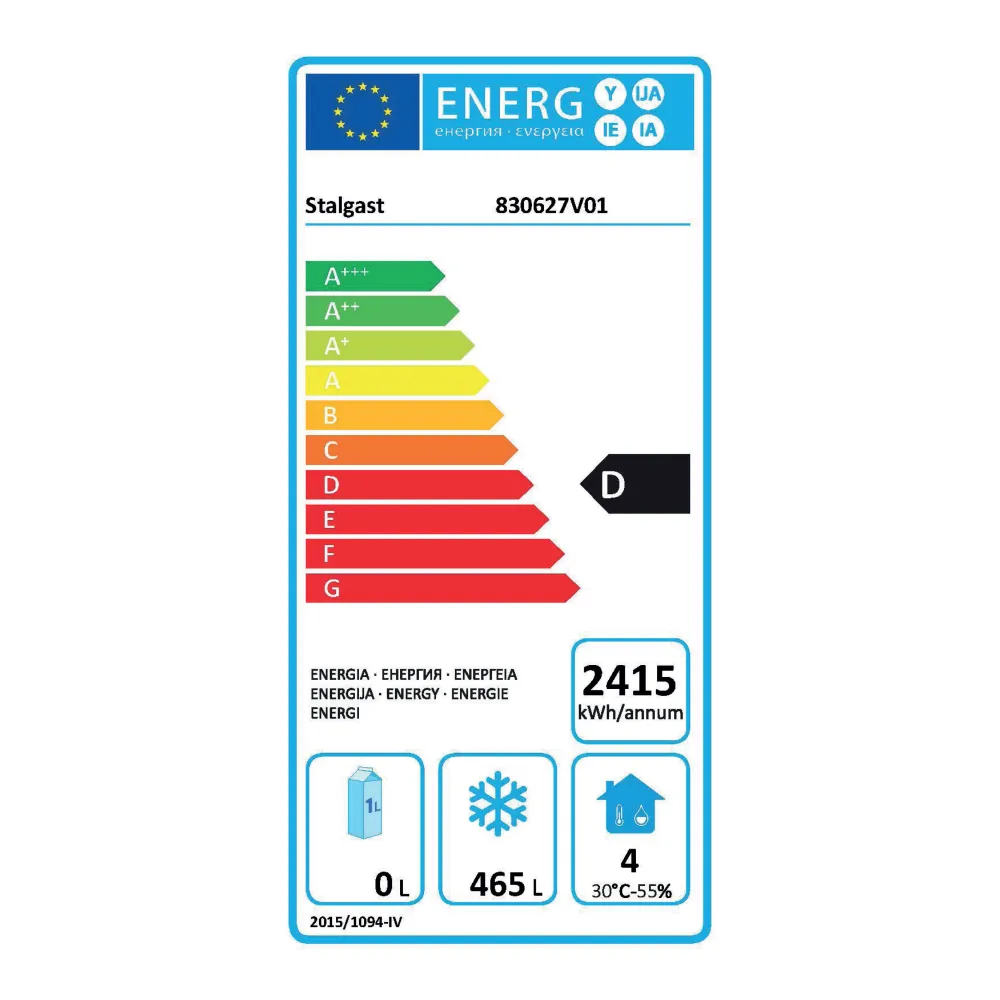Congélateur en acier inoxydable, 650 L (830627)